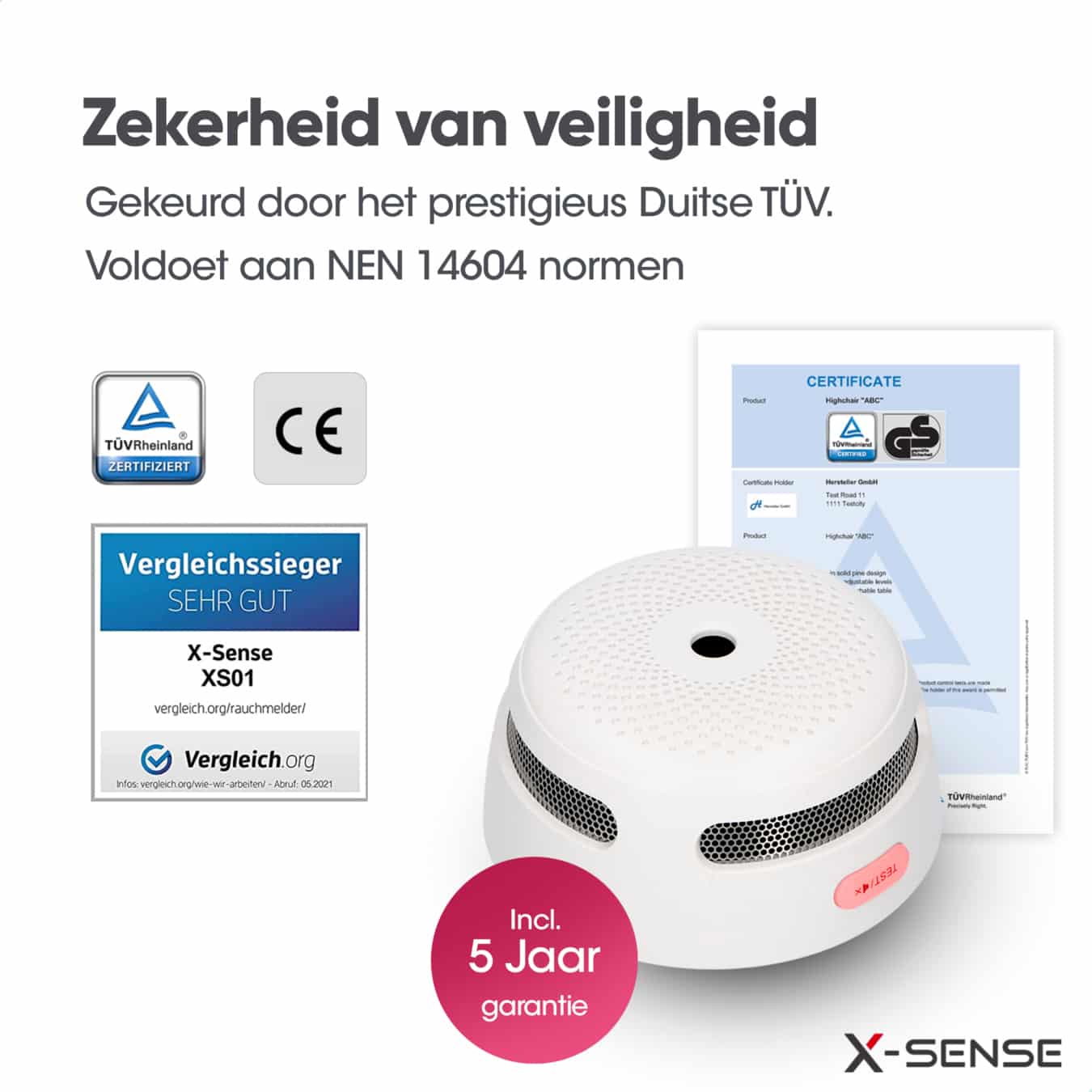 Koop X-Sense XS01-W Rookmelderset - draadloos koppelbaar - 3-pack