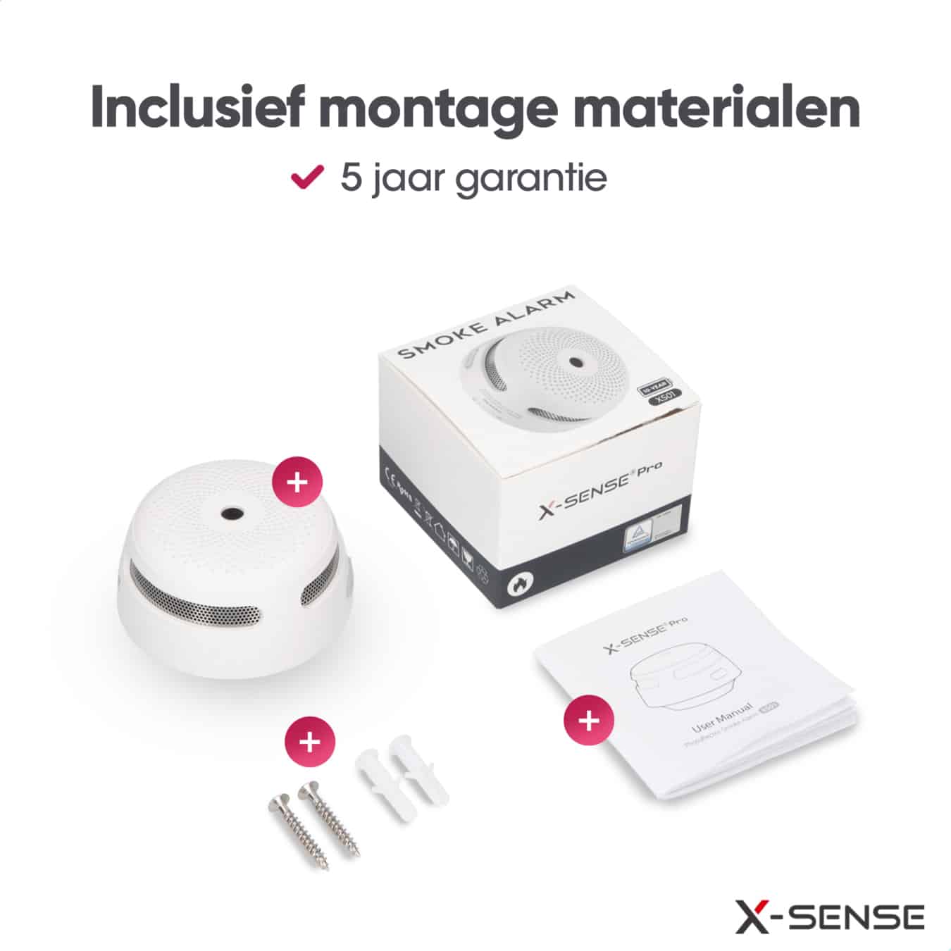 Koop X-Sense XS01-W Rookmelderset - draadloos koppelbaar - 3-pack