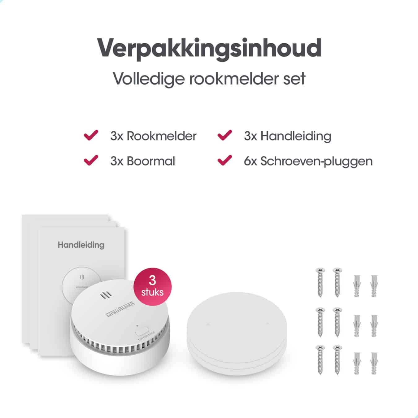 Koop WisuAlarm SA20A Rookmelder 3-pack