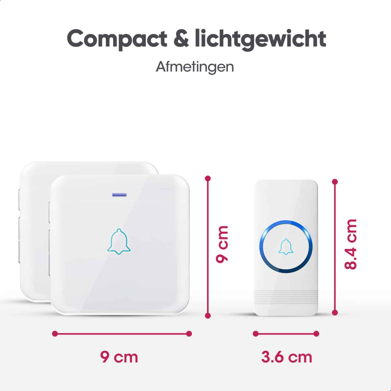 Koop AVANTEK D-3W Draadloze deurbel met 2 ontvangers - Wit