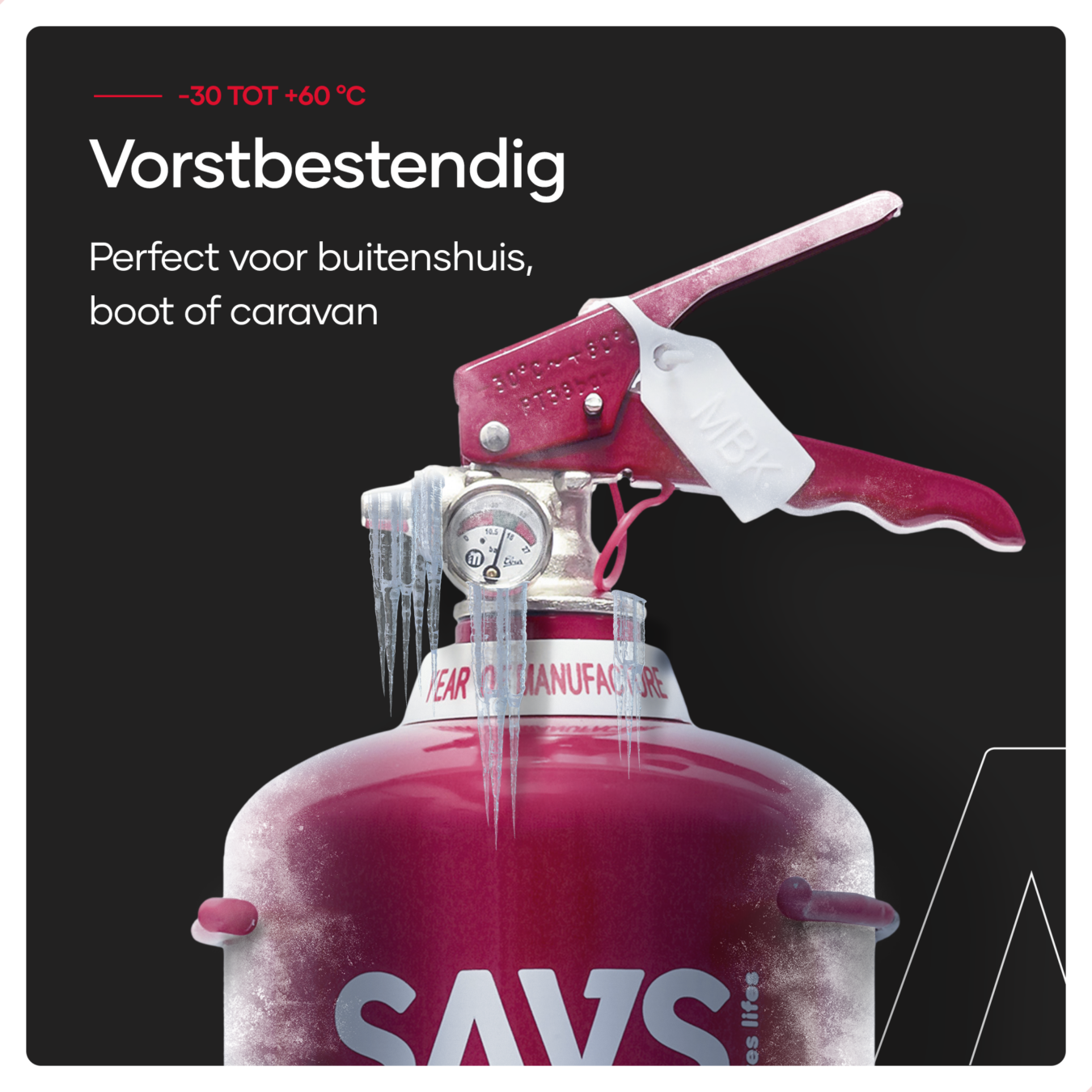 Koop SAVS® Brandblus box – Poederblusser 3 kg + Blusdeken – L