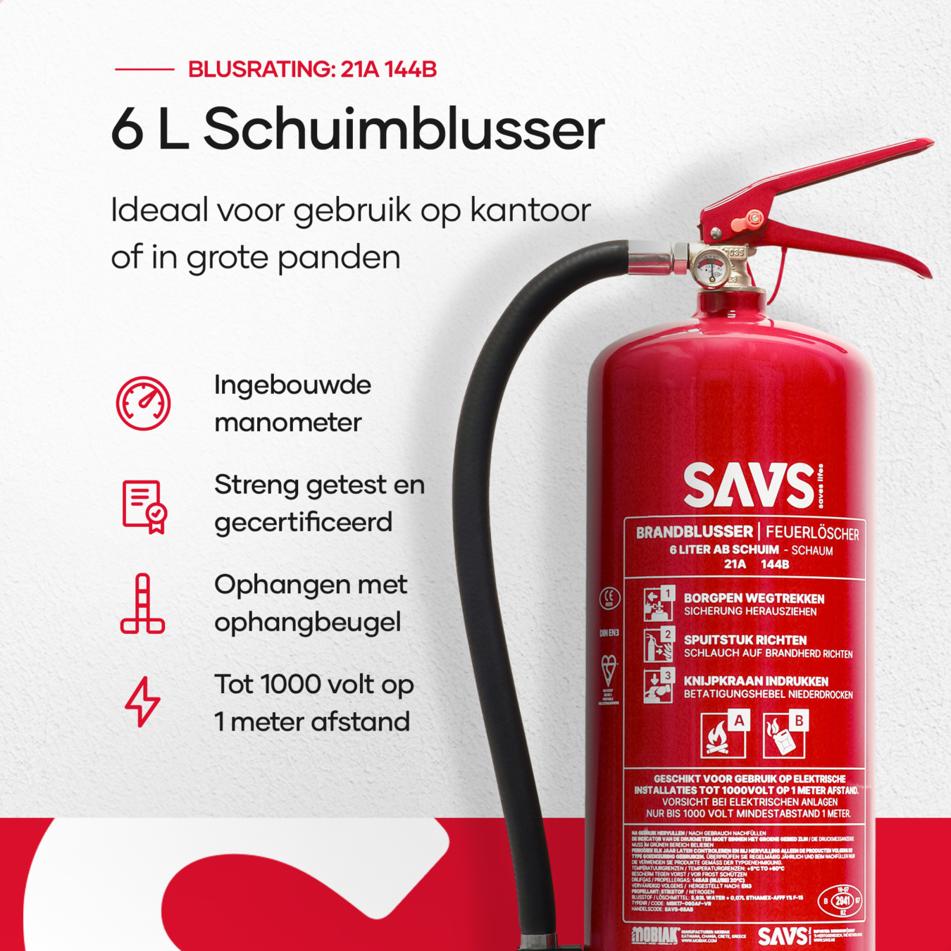 Koop SAVS schuimblusser 6 Liter AB