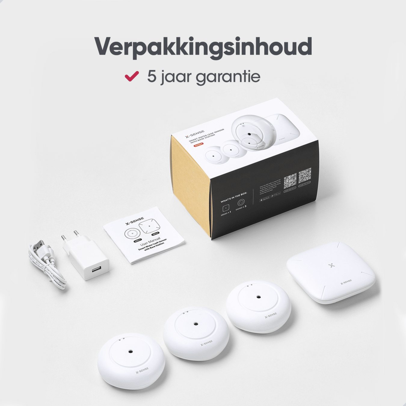 Koop X-Sense Smart Watermelder bundel - 3 Watermelders en Base Station