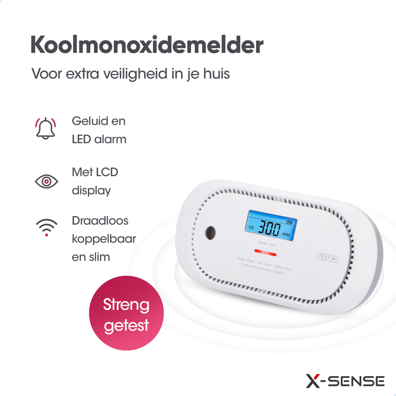 Koop X-Sense XC01-M Koolmonoxidemelder en SBS50 Base Station