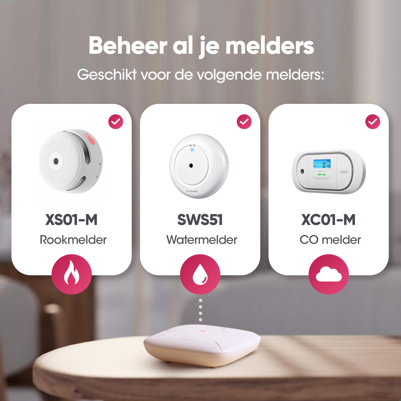 Koop X-Sense XC01-M Koolmonoxidemelder en SBS50 Base Station
