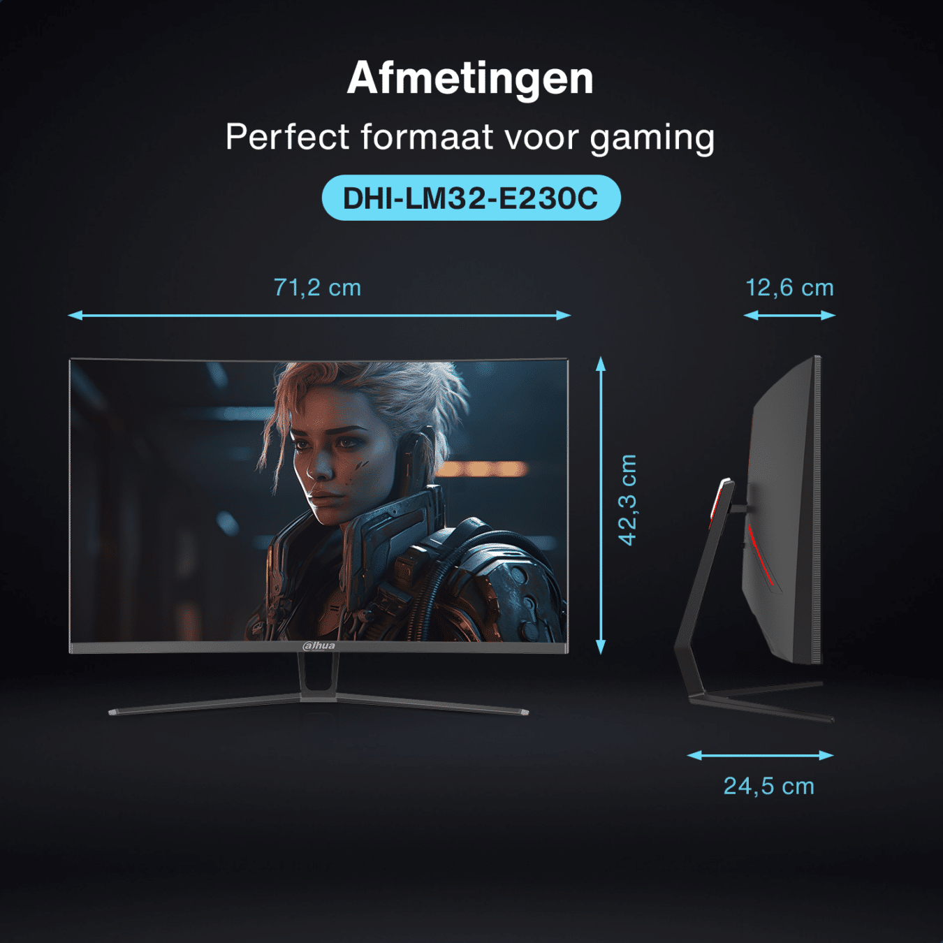 Koop Dahua LM32-E230C - 32 inch Curved Full HD Monitor - 165 Hz - 1ms