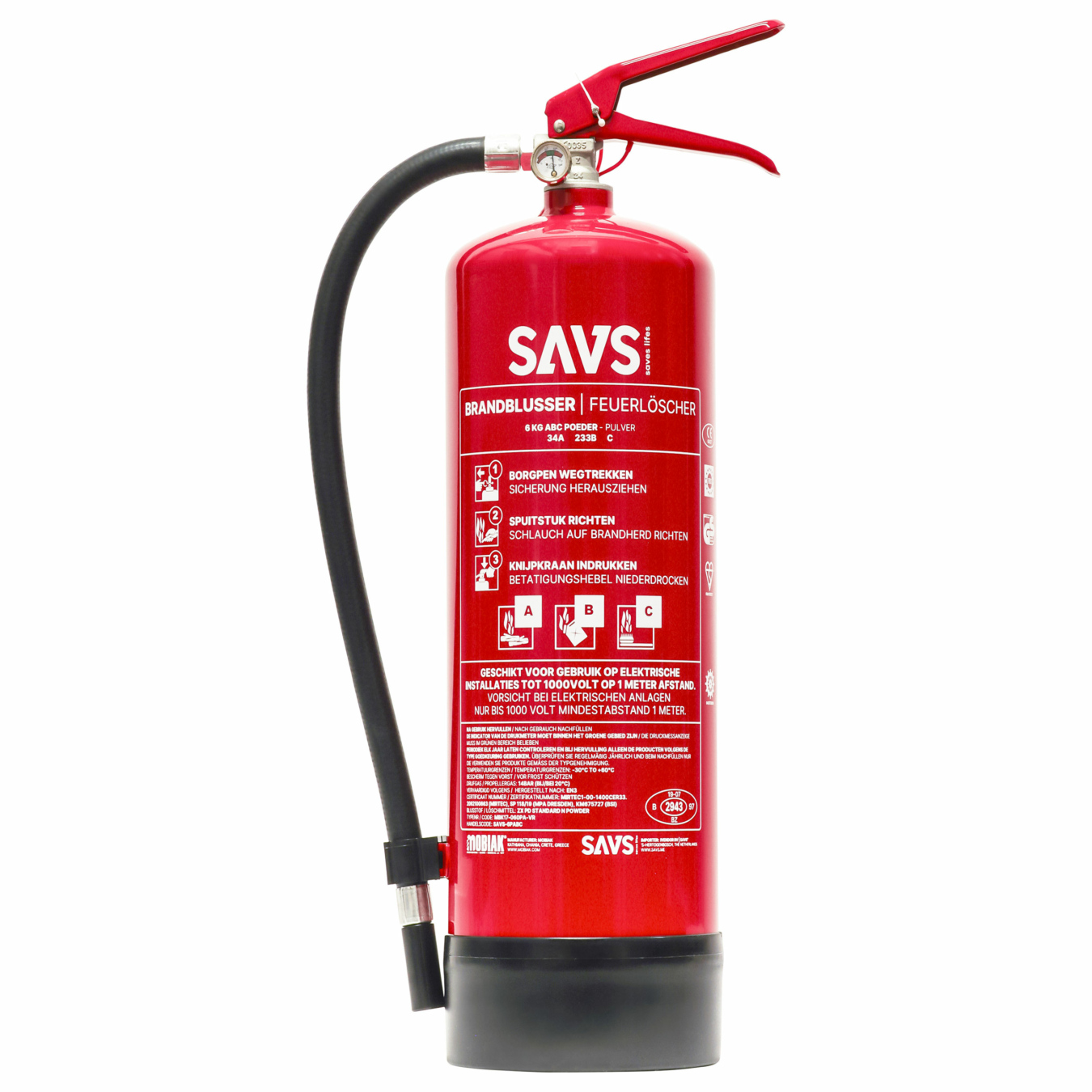 Koop SAVS Brandblusser poeder 6 kg ABC
