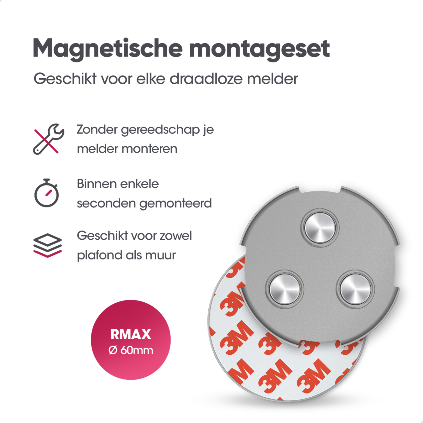 Koop Magnetische montageset RMAX-60 - 10-pack - 60mm